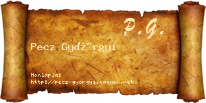 Pecz Györgyi névjegykártya